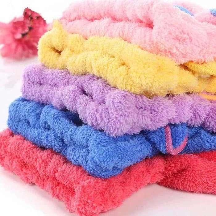 Microfiber Hair Drying Towels, Super Absorbent Hair Towel Wrap Cap and Towel, Quick Drying for Wet Curly Long Thick Hair, Perfect for Beach, Bath, Salon (2 Pack) k - Image 3